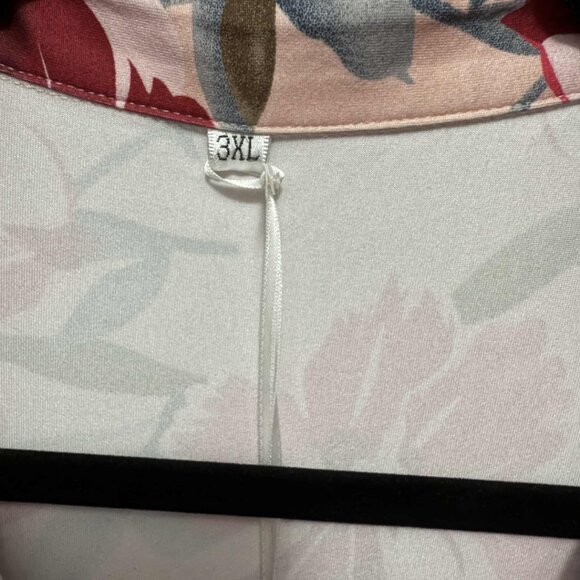 Size 3X Ritera Pockets Button Up Floral Polo Neck Shirred Midi Dress NWT - Picture 7 of 10